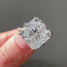 Women s Real Moissanite Beautiful And Shiny Princess Cut Engagement Ring 925 Ss
