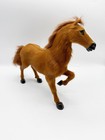 Vintage Model Horse Tawny Brown Made Of Goat Hair Real Fur Realistic