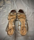 Nina Brynda Silver Rhinestone Strappy Sandals Women s Heels Size Us 9 5