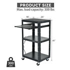 16 4ft  Av Cart Cord Metal Media Cart W  Keyboard Tray Lockable For Presentation