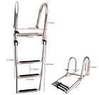 Amarine Made 3 Step Stainless Steel Folding Ladders W  Extra Wide Step For Boat