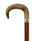 Vintage Shaped Horn W sterling Silver Collar Swagger Walking Stick Cane 36 In