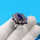 Amethyst Gemstone Poison Ring   Handmade 925 Sterling Silver Poison Box Ring