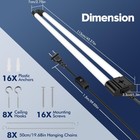 4-pack 4  Led Shop Light Heavy Duty Linkable Fixture 5000lm Bright White Garage