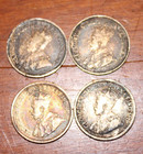 Canada  5 Cents  1919  x2   1912  1911  Silver Coin Lot Of 4 0 925 