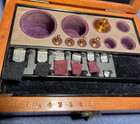 Vintage Pharmacy Apothecary Laboratory Calibration Weight Set Brass In Wood Case