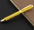 Jinhao 955 Fountain Pen  Medium Nib  Ceramic Porcelain Yellow Dragon