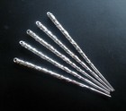 Metal Hair Sticks With Vine  Bright Silver With Loop  5  Long  Set Of 2