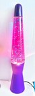 18  Tall Glitter Lava Lamp   Extra Globe - Purple Base - Pink  blue - Silver