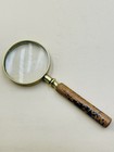 Vintage B   L Co Bausch   Lomb Optical Brass Magnifying Glass Wood Handle 5 5   