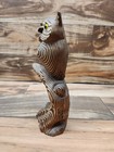 Cryptomeria Wooden Owl Vtg Perched Mom And Baby Japan Signed