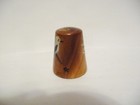 Thimble  Handpaintedred Bud Wood Carradus   ok  State Bird   Flower