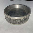 Vintage  Norwegian Mid Century Modern Pewter Ashtray Dish Scandinavian Viking E3