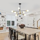 Modern Sputnik Chandelier 8 Lights Height Adjustable Ceiling Light Fixture