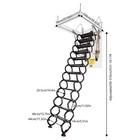 12 Steps Pull Down Attic Stairs Retractable Attic Ladder Folding Stairs Black