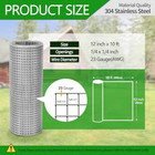 304 Stainless Steel Mesh Hardware Cloth 1 4 Inch Chicken Wire Fencing   12in  10ft   