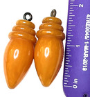 Huge Beautiful Vintage Bakelite Butterscotch Cylinder Toggle Buttons Set Of 2