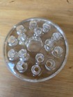 Vintage Flower Frog Marble Holder Clear Glass 15 Through Holes 1 Non-through 4 