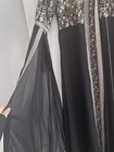 G f Women   s Black silver Embroidered Kaftan Dress Size 2 Polyester Chiffon