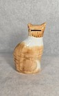 Vintage Orange Tabby Cat Piggy Bank Ceramic Kitty Figurine 8 5  Hand Painted 