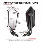 Pair Motorcycle Rearview Side Mirrors For Honda Grom 125 Clone Msx125 Custom
