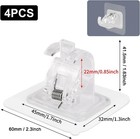 4pcs Nail Free Adjustable Curtain Rod Clip Brackets Self Adhesive Holder Hooks