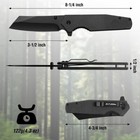 Flissa Folding Pocket Knife 3 5-in Stonewash Blade Tactical Knife G10 Handle Usa