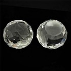 2 Crystal Faceted Flat Bottom Glassclear Prism Sun Catcher Sphere Feng Shui 30mm