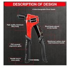 Compact Rivet Gun Kit With 200 Rivets   Sturdy Case - Perfect For Professionals