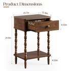 Small Side Table With Drawer - Walnut Night Stand With Wood Legs