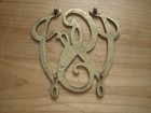 Virginia Metalcrafters 6  Cast Brass George Washington Cypher Trivet 10-13