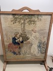 Large Antique Decorative Firescreen  Tapestry Religious Scene  Manor House