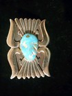 Vintage Sterling Silver Turquoise Heavy Native American Bolo Tie 