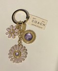 Nwt s Coach Daphne Lavender Flowers - Bag Charm   Keychain   Key Ring - Htf