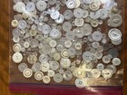 Vintage  Big Mixed Lot Of  Lovely White Buttons Clear Ivory  Shaded Iridescent