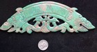 Antique Vintage Chinese Large  Carved Curved  Green Jade Double Dragon Pendant