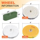 8 Pack 6in Polishing Wheel Bench Grinder Buffing Kit Cotton Flannel Compound