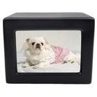 Black Wooden Funeral Cremation Urn With Photo Frame For Dogs And Cats 3 9 3 6 In