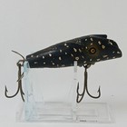 Vtg Pflueger Poprite Fishing Lure Black   Silver Lightning 3  1950 s Nice