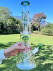16  Heavy Glass Bong 3 Cabins Water Pipe Percolator Thick Glass Tobacco Hookah