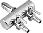 Aquarium Air Valve  8 To 4mm Two-hole Splitter Head  Stainless Steel 