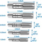 5-piece Npt Pipe Tap Set  1 8   1 4   3 8   1 2   3 4        Npt Tap Set Carbon Ste