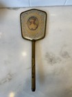 Antique Vintage French Victorian Style Brass Silver Celluloid Vanity Hand Mirror