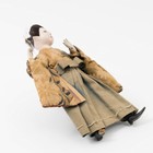 Antique Japanese Female Doll Ningyo Painted Wood  Silk   Fiber 8 75  T X 4 25  W