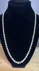 Vintage Solid 14k White Gold Hand Knotted Graduated Cultured Pearl Necklace 21 