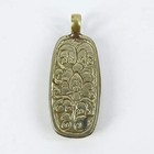 Tibetan Carnelian Pendant Silver Repouss  
