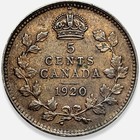 1920 Canada King George V 5c Five Cents 92 5  Silver Coin Sterling          