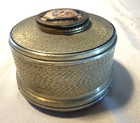 Mid-20th Century Vintage Musical Powder Box With Romantic Scene And Mirror