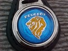 Peugeot Lion Leather Key Fob Vintage Nos Vintage Moody Blue Logo Nos Unique