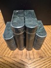 Heavy Veined Green Marble Book Design Bookends Set Of 2 12lbs  Pair Vintage